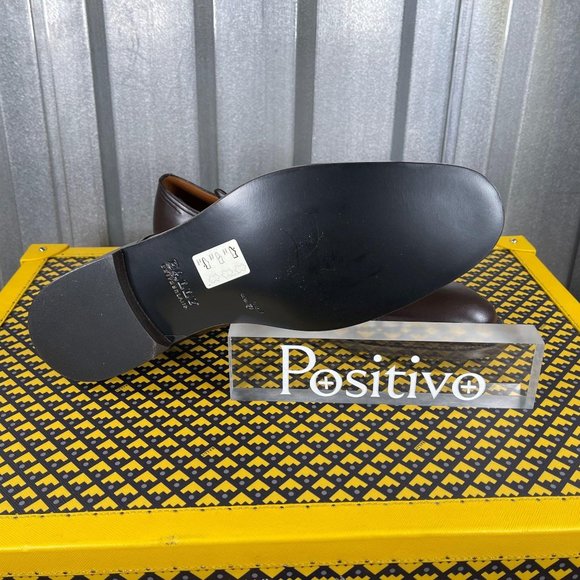 Bally Salfor Chocolate Leather Derby Shoes US 12 - Picture 6 of 6